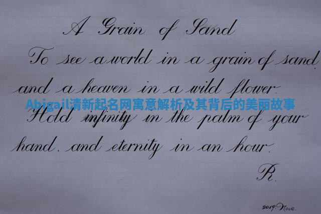 Abigail清新起名网寓意解析及其背后的美丽故事