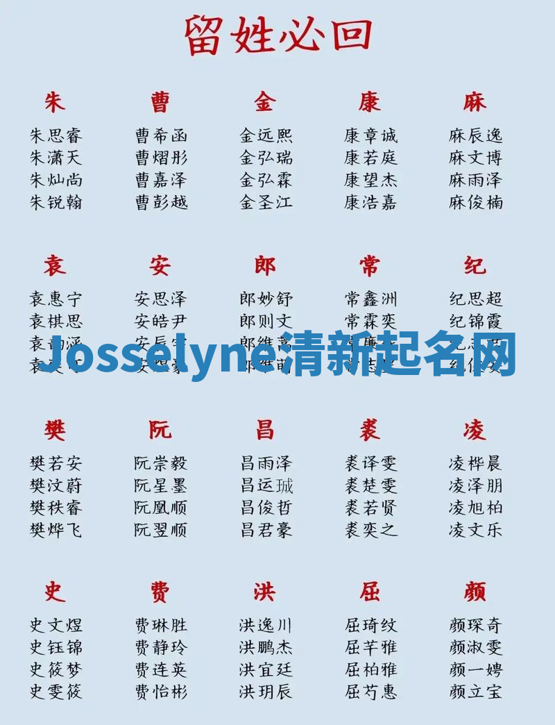 Josselyne清新起名网 Josselyne清新起名网