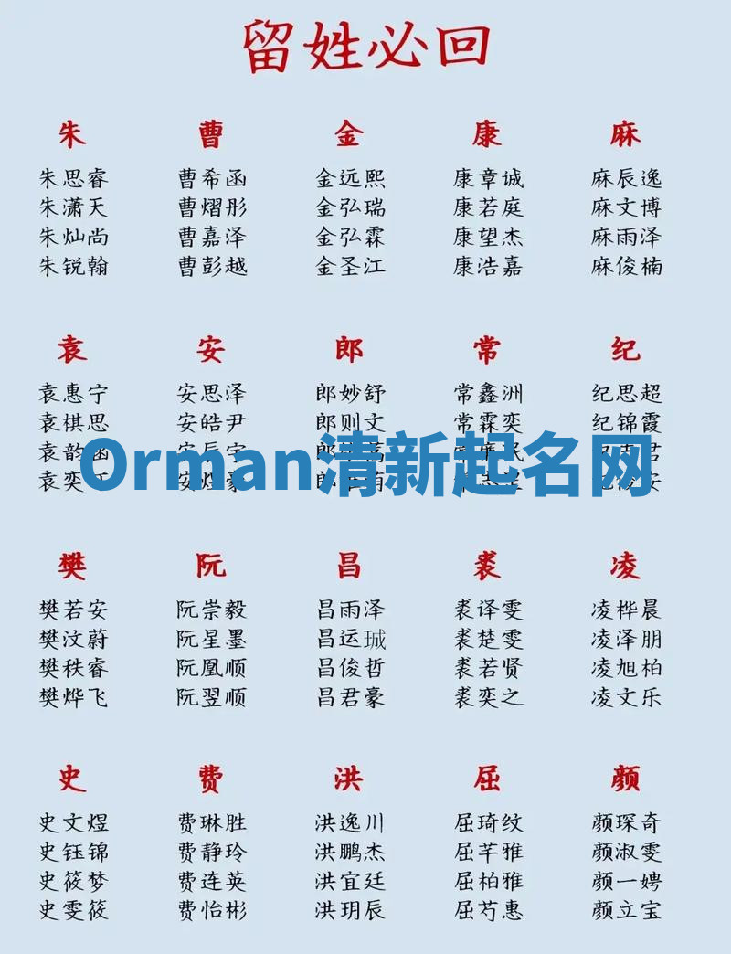 Orman清新起名网