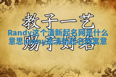 Randy这个清新起名网是什么意思_ranny是清新起名网寓意