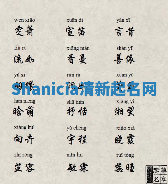 Shanicia清新起名网
