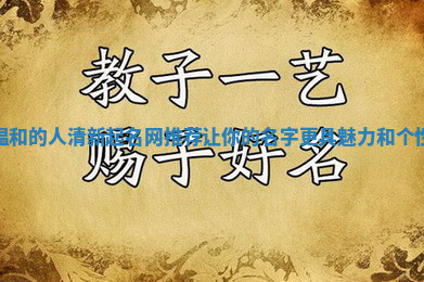 温和的人清新起名网推荐让你的名字更具魅力和个性